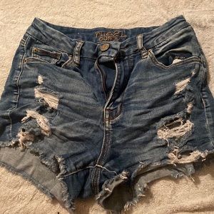 cute ripped up jean shorts